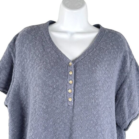 L.L. Bean Midweight Cotton Slub Sweater Henley Short-Sleeve XL NWT TP-3061 - Picture 3 of 10